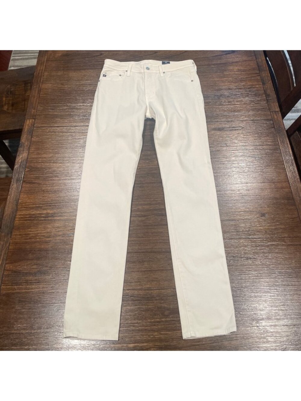 AG Dylan Slim Skinny Pant 31x34 Cream Ivory BBD Soft Twill Office Work Neutral